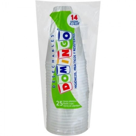 Vaso 14 Oz Transparente Domingo X 25