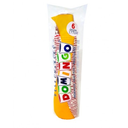 Vaso Desechable Domingo Papel 6Oz *50U