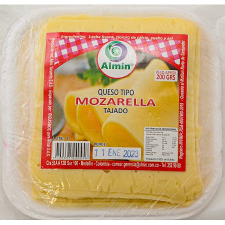 Queso Almin Mozarella Tajado 180 Gr