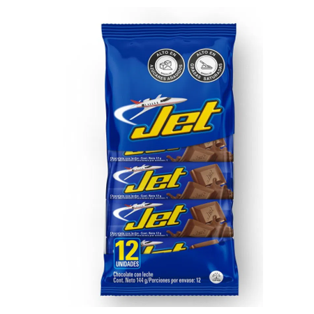 Chocolatina Jet Leche 12 Unidades