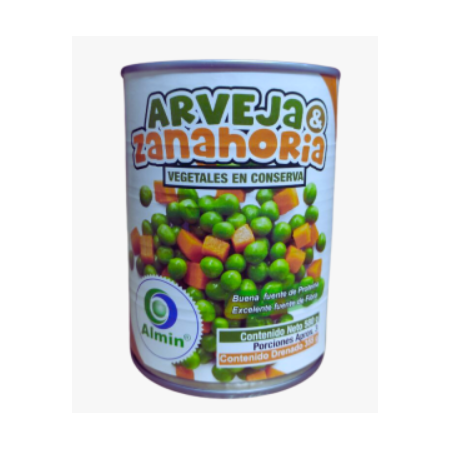 Arveja y Zanahoria Almin x 580gr