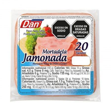 Mortadela Dan jamonada 345 g 20 u