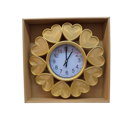 Reloj de pared dorado y plateado